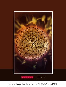 Poster background with 3D rendering abstract technology digital hi tech concept 