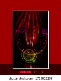 Poster background with 3D rendering abstract technology digital hi tech concept 
