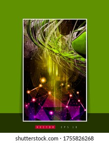 Poster background with 3D rendering abstract technology digital hi tech concept 