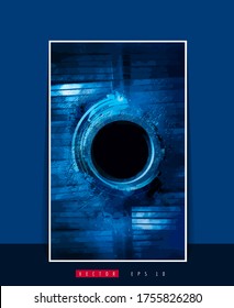 Poster background with 3D rendering abstract technology digital hi tech concept 