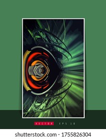 Poster background with 3D rendering abstract technology digital hi tech concept 