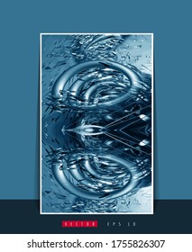 Poster background with 3D rendering abstract technology digital hi tech concept 