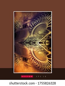 Plano de fundo do cartaz com renderização 3D tecnologia abstrata digital conceito de alta tecnologia 