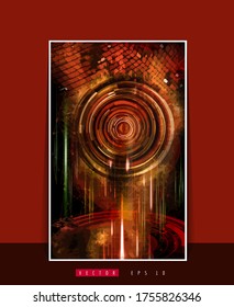 Poster background with 3D rendering abstract technology digital hi tech concept 
