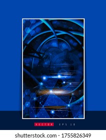 Poster background with 3D rendering abstract technology digital hi tech concept 