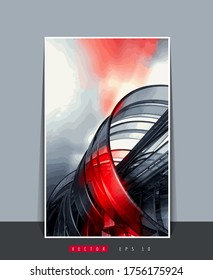 Poster background with 3D rendering abstract technology digital hi tech concept 