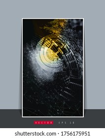 Fondo de afiches con concepto de alta tecnología digital de la tecnología abstracta 3D 