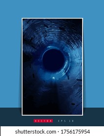 Poster background with 3D rendering abstract technology digital hi tech concept 