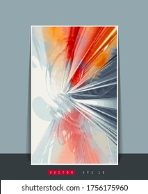 Poster background with 3D rendering abstract technology digital hi tech concept 