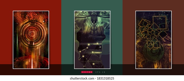 Poster background with abstract technology digital hi tech concept 