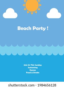 Poster background template for event or party with copy space for text, in gradient blue colors. Vector illustration.