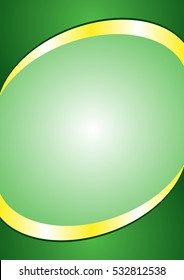 Poster Background Template. Green and Gold Color ( Header and Footer )