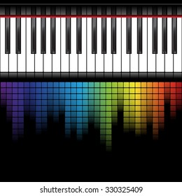 poster background template. Music piano keyboard. Can be used as poster element or icon. Vector illustration