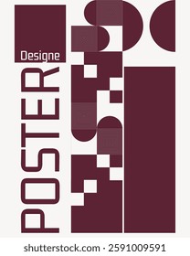 Poster background vector. Minimalist style cover template with monotone perspective geometric prism shapes collection. Ideal design for social media, cover, banner, flyer.