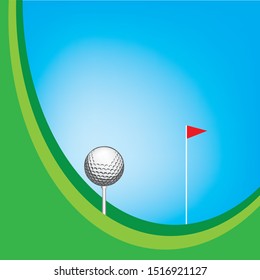 The poster with a ball for golf