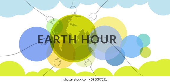 Poster Or Banner Background for Earth Hour.