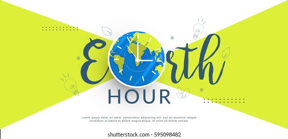 Poster ou Banner fundo para Earth Hour.