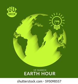 Poster Or Banner Background for Earth Hour.
