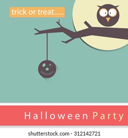 Poster, banner or background Halloween Party Night. illustration background. Vector art eps10