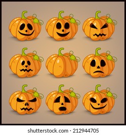 Poster, banner and background for pumpkins for Halloween