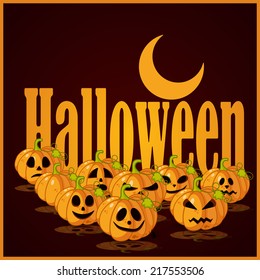 Poster, banner and background for pumpkins for Halloween