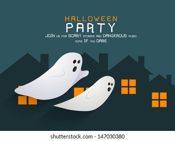 Poster, banner or background for scary Halloween party.