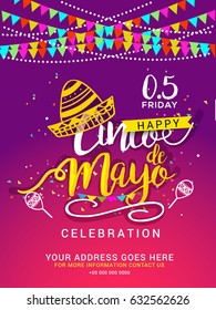 Poster Or Banner Of Cinco De Mayo Celebration Background.