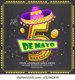 Poster Or Banner Of Cinco De Mayo Celebration Background.