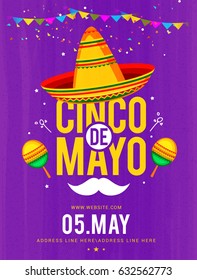 Poster Or Banner Of Cinco De Mayo Celebration Background.