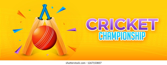 Poster Banner Design Illustration Cricket Bat Stock Vector (Royalty ...