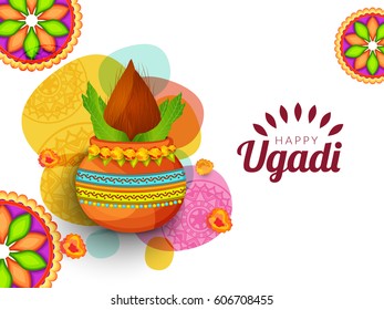 Poster Or Banner For Festival Of Ugadi Celebration.