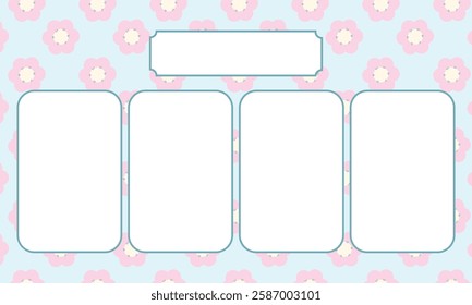Poster and banner with floral background for advertisement, website, school and marketing