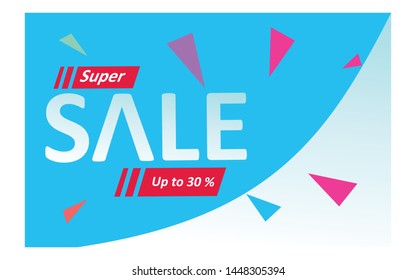 Poster, Banner or Flyer design of Super Sale with up to 30% Off