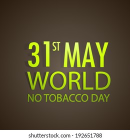 Afiche, cartel o diseño de volante para el Día Mundial sin Tabaco con texto dorado sobre fondo marrón.