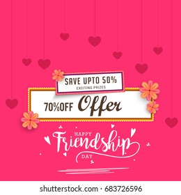 Poster Or Banner Of Happy Friendship Day Background.