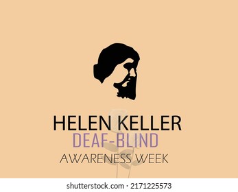 Poster Banner illustration on the theme of Helen Keller Deaf-Blind Awareness every last week on June