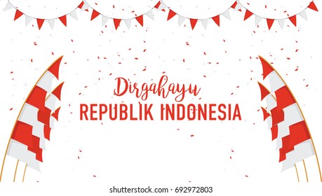 Poster or banner Indonesian independence day festival