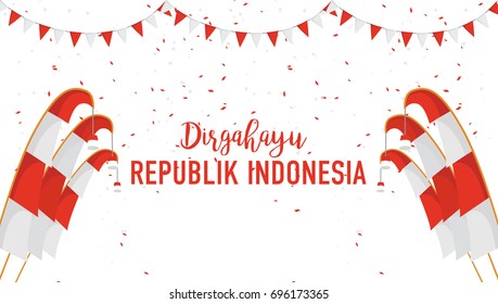 Poster or banner Indonesian independence day festival