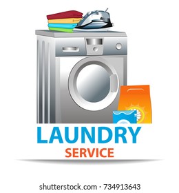 Poster or banner for laundry service. Vector illustration.