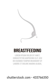 Poster, banner or logo of breastfeeding. Vector illustration. Advertisement of natural feeding, baby health and immunity. Info graphics for parents, pros of breastfeeding.
