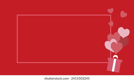 Poster or banner with paper cut clouds. Place for text. Happy Valentine's day sale header or voucher template with gift and heart balloon frame.
