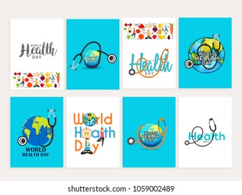 Poster Or Banner Sets Background Of World Health Day.