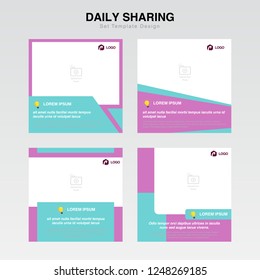 Poster , banner Template, social media banner, Set Cover information and knowledge Template for social media