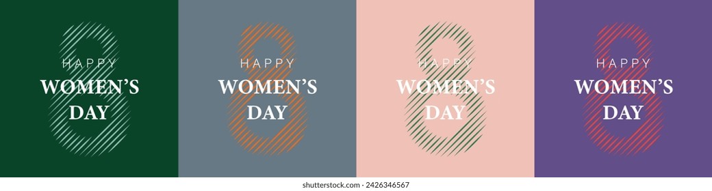  Poster or banner with Women's day. 8 March. Background for 8 march. Happy Women's day header or voucher template.