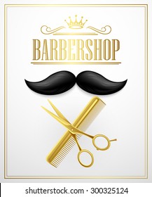 Poster Barbershop welcome. Vector Illustration EPS 10