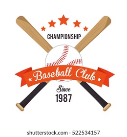 poster baseball crossed bats and ball stars