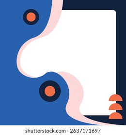 Poster bauhaus colorful frame flat design template