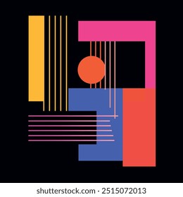 Poster bauhaus style, vector illustration