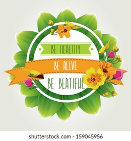Poster Be healthy.Typography. Vector illustration.