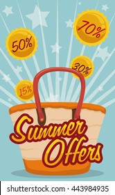 Poster with beach bag that bring you spectacular summer offers for this season.